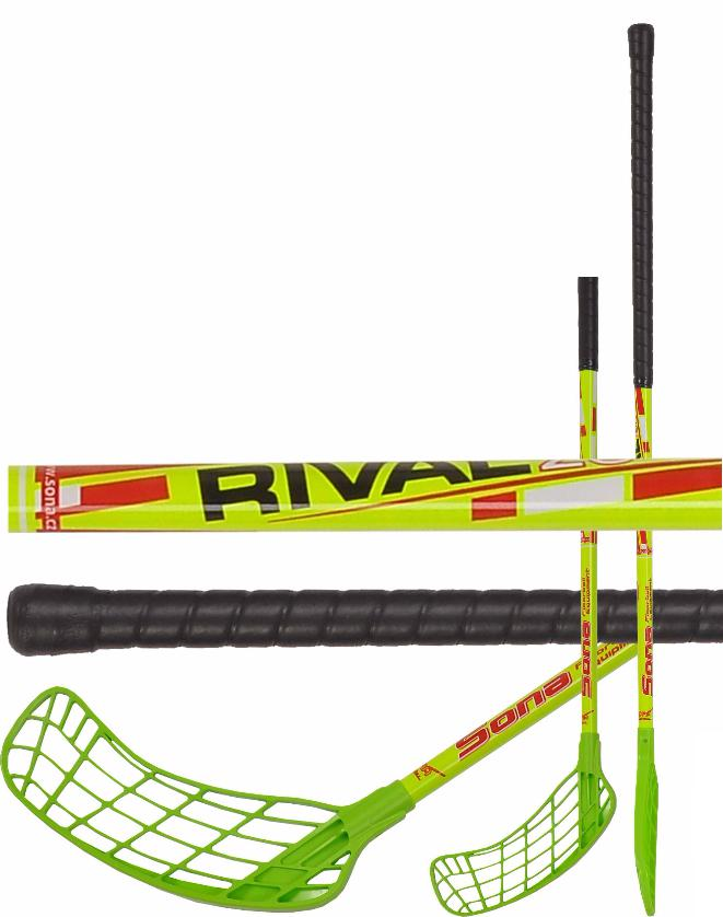 Florbalová hokejka Sona Rival 95cm pravá zelená/žltá